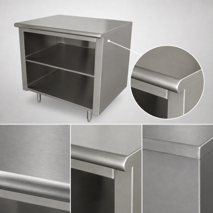 Product image #3 for Advance Tabco EB-SS-309M Open Front Cabinet Base Stainless Steel Work Table, 108 x 30 Inches