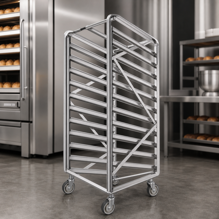 Product image #3 for Baxter BDSRSB-15 Stainless Steel Single End-Load Rack for Double Rack Oven, 15 Slides