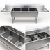 Thumbnail image #3 for John Boos Pro-Bowl 3-Compartment Sink with Left and Right Drainboards, 18