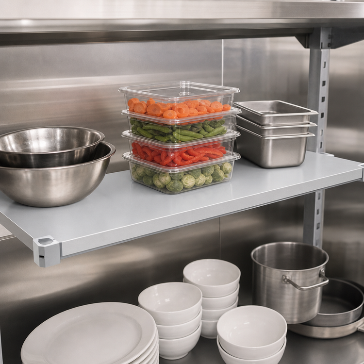 Product image #4 for New Age Brute Series Adjust-A-Shelf Solid Aluminum Commercial Shelf, 30 in. x 18 in., 800 lb. Capacity