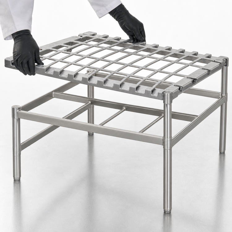 Product image #3 for Metro Super Erecta Stainless Steel Dunnage Rack with Lift-Off Mat, 36 x 18 Inches, 1600 lb Capacity