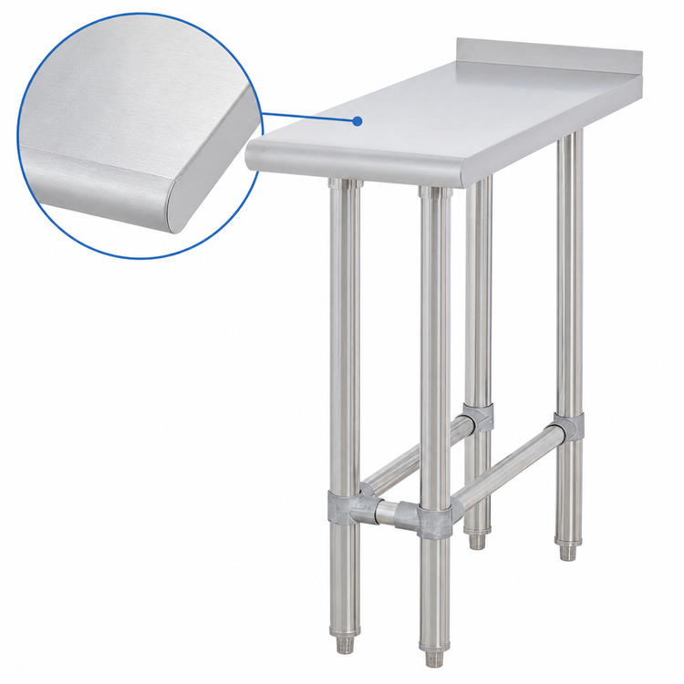Product image #3 for Sapphire 18 x 30 Inch Stainless Steel Equipment Filler Table with 1-1/2 Inch Rear Up-Turn