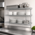 Thumbnail image #3 for QuadTruss 3-Tier Piggyback Wall-Mounted Open Wire Shelf Kit, 24 x 18 Inches, Chrome
