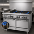 Thumbnail image #3 for Garland Starfire Pro 48-Inch Commercial Gas Restaurant Range with 6 Open Burners, 12-Inch Thermostatic Griddle, and 2 Space Saver Ovens
