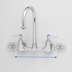 Thumbnail image #3 for T&S Brass B-0331-CR Low-Lead Wall Mount Mixing Faucet with 8-Inch Adjustable Centers and 6-Inch Swivel Gooseneck