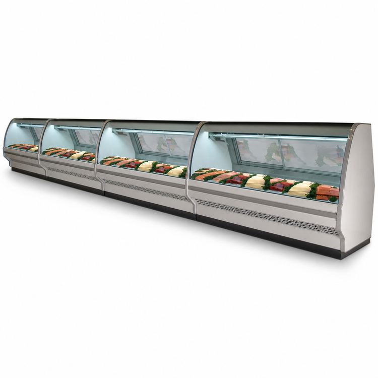 Product image #3 for Howard-McCray 40E Series Remote Fish & Poultry Service Case, 75-1/2 Inch Curved Glass, Stainless Steel, LED