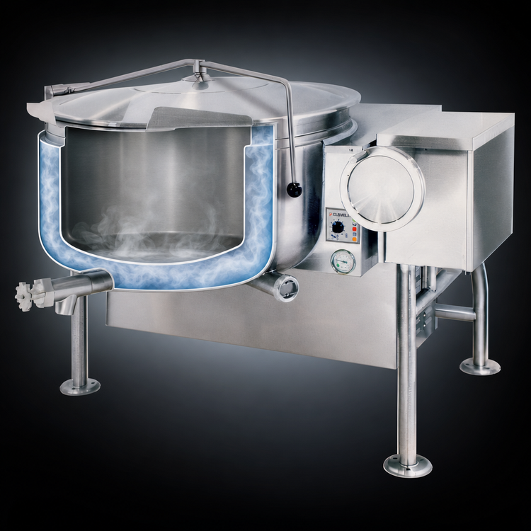 Product image #3 for Cleveland Range Short Series 40-Gallon Gas Tilting Steam Kettle, Fully Jacketed, Natural Gas