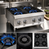 Thumbnail image #3 for IKON Cooking 24-Inch Natural Gas 4-Burner Commercial Hot Plate with Legs