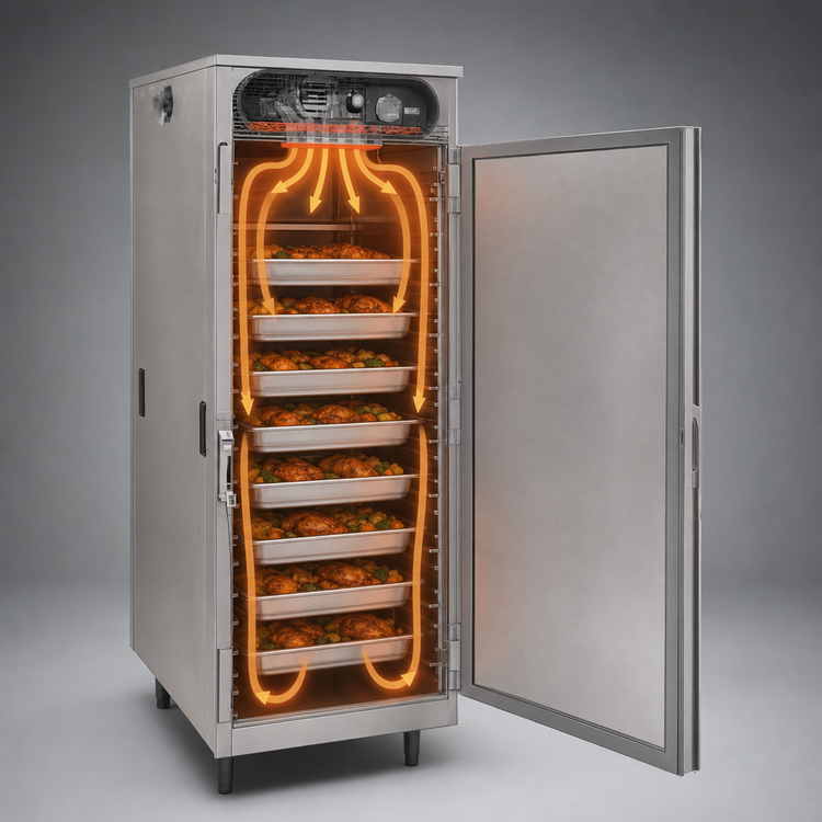 Product image #3 for hotLOGIX HL5-8 Half-Height 1-Compartment Insulated Heated Holding Cabinet with Solid Door, 16 x 12" x 20" or 8 x 18" x 26" Pan Capacity