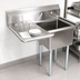 Thumbnail image #3 for John Boos E-Series 1-Compartment Sink with Left Drainboard, 18-Gauge 300-Series Stainless Steel, 44-1/2 x 29-1/2 x 43-3/4 Inches
