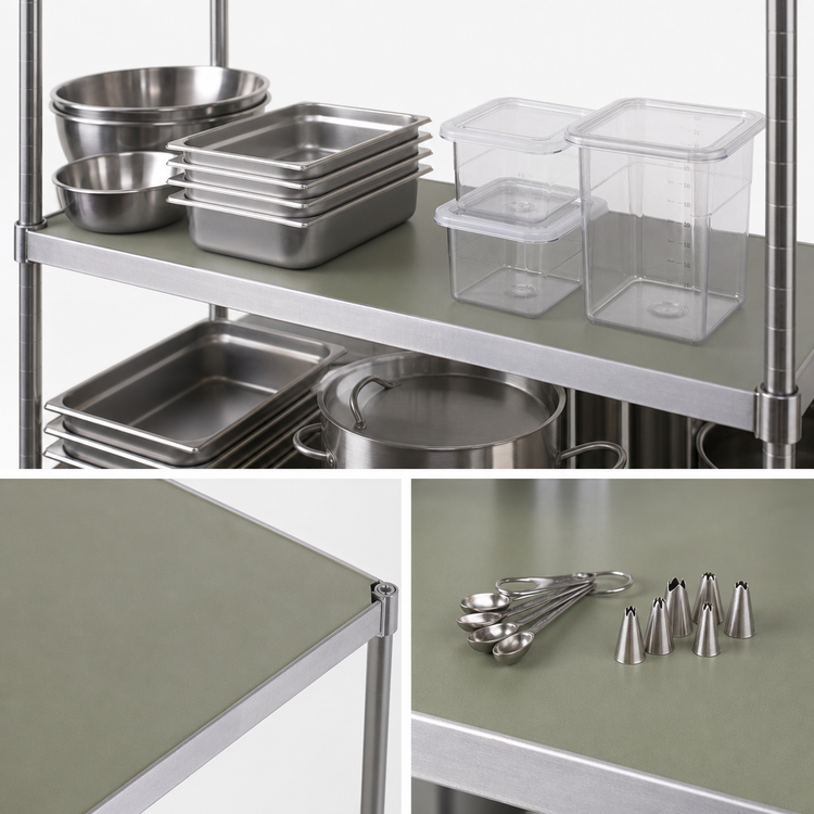 Product image #3 for Eagle Valu-Gard 54" x 24" Solid Commercial Shelf, Green Epoxy, 400 lb. Capacity