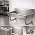 Thumbnail image #3 for Advance Tabco Wall Mounted ADA Compliant Stainless Steel Service Sink with Faucet Holes, 40 x 19-3/4 Inch