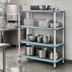 Thumbnail image #3 for MetroMax i All-Polymer Starter Shelving Unit, 72-Inch Wide x 18-Inch Deep x 63-Inch High, Blue, 4 Open Grid Shelves