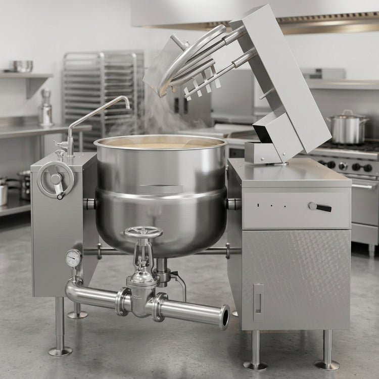 Product image #2 for Crown DLTM-40 Direct Steam 40 Gallon Tilting Mixer Kettle