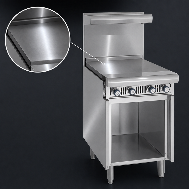 Product image #3 for Imperial Spec Series Heavy Duty 12-Inch Gas Hot Top Add-A-Unit Range with Open Cabinet Base