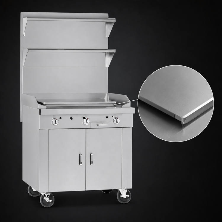 Product image #3 for Southbend Platinum Heavy Duty 48-Inch Gas Sectional Range with Plancha Griddle, Standard Oven Base, and Storage Cabinet