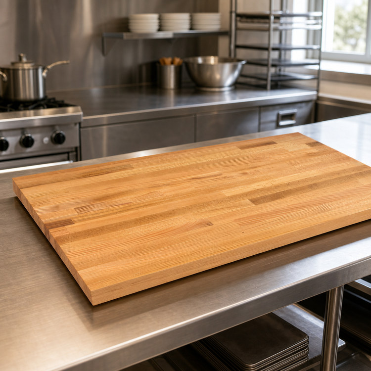 Product image #3 for John Boos Appalachian Blended Edge Grain Oak Island Countertop, 132" x 30" x 1-1/2" Thick, Oil Finish