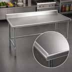 Thumbnail image #3 for Eagle Group Spec-Master T3060STEM-BS Stainless Steel Work Table, 60 x 30 Inches, 14-Gauge 300 Series Top, 4-1/2-Inch Backsplash