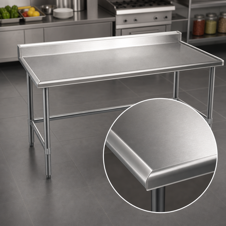 Product image #3 for Eagle Spec-Master Marine Series Stainless Steel Work Table with 4-1/2 Inch Backsplash, 60 x 30 Inches