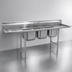Thumbnail image #3 for Eagle Group 314 Series 3-Compartment Sink with Left and Right Drainboards, 108-Inch x 31-3/4-Inch, 304 Stainless Steel