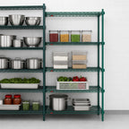 Thumbnail image #4 for Metro Super Erecta 5AN527K3 5-Shelf Add-On Wire Shelving Unit, 30" W x 24" D x 74" H, Green Epoxy-Coated Finish