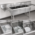 Thumbnail image #3 for John Boos B Series 3-Compartment Stainless Steel Sink with Left and Right Drainboards