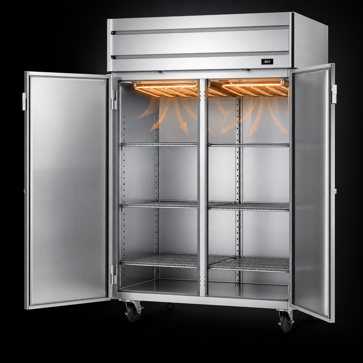 Product image #3 for Beverage-Air Horizon Series Top-Mount Pass-Thru Two-Section Warming Cabinet, 45.04 Cu. Ft.
