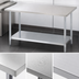 Thumbnail image #3 for Turbo Air 60-Inch x 24-Inch 18/304 Stainless Steel Flat Top Work Table with Adjustable Undershelf