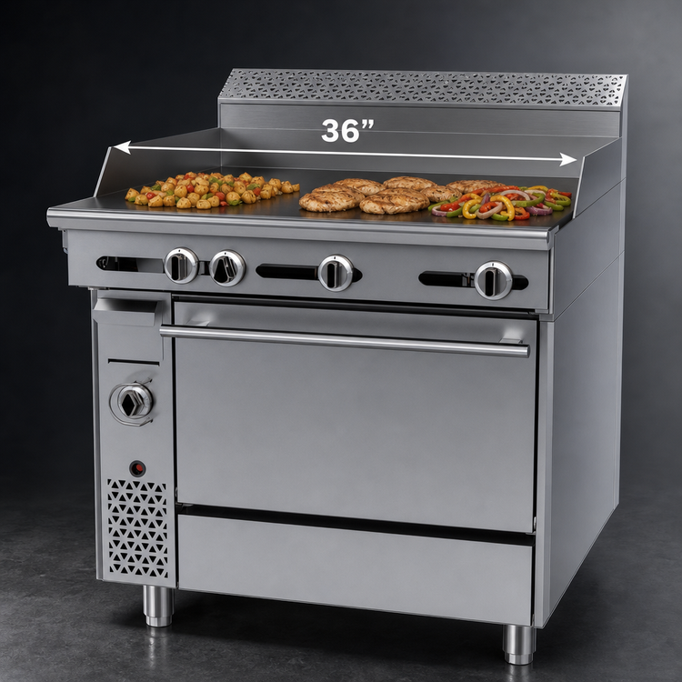 Product image #3 for Garland Cuisine 36-Inch Heavy Duty Gas Griddle Top Range with Standard Oven and 1-Inch Steel Plate