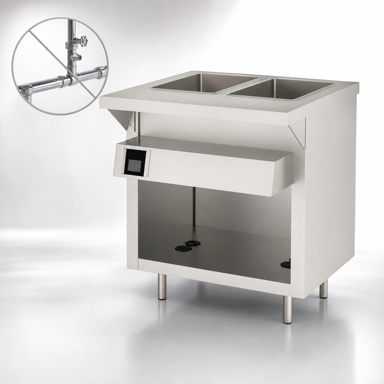 Product image #3 for Thurmaduke EW-2-DLSS Deluxe Ganged Electric Waterless Well Unit, 2-Pan