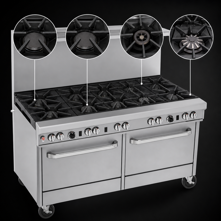 Product image #3 for Southbend Ultimate 60-Inch Gas Restaurant Range with 9 Open Burners and 2 Standard Ovens