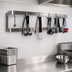 Thumbnail image #3 for Advance Tabco SW-24 24 Inch Wall-Mounted Double-Bar Stainless Steel Pot Rack with 12 Plated Double Hooks