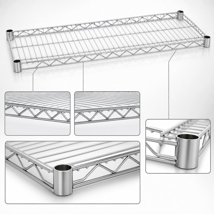 Product image #3 for Eagle Group QuadTruss 48" x 21" Stainless Steel Wire Shelf, 800 lb Capacity