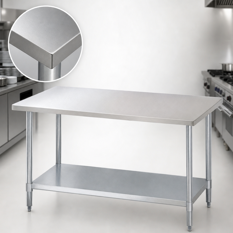 Product image #3 for Turbo Air 72 Inch x 24 Inch Stainless Steel Commercial Work Table with Undershelf