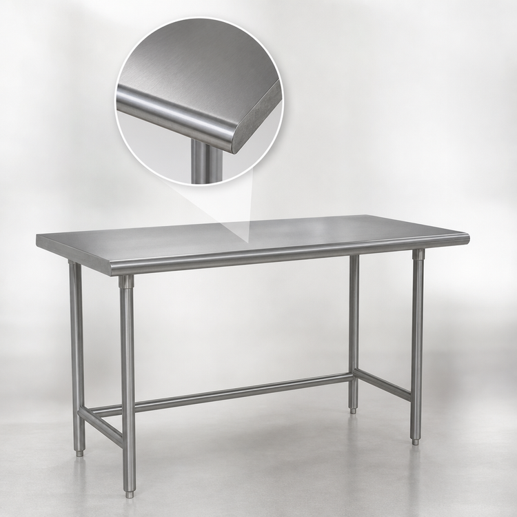 Product image #3 for Advance Tabco 72 x 24 Inch 14 Gauge 304 Stainless Steel Flat Top Work Table with Open Base