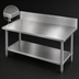 Thumbnail image #3 for Advance Tabco 144-Inch 14-Gauge 304 Stainless Steel Work Table with 10-Inch Backsplash and Undershelf