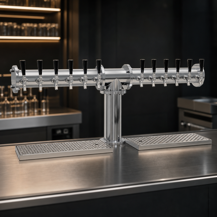 Product image #3 for Glastender Pipe Tee Draft Dispensing Tower, 12 Faucets, Countertop, Glycol-Cooled