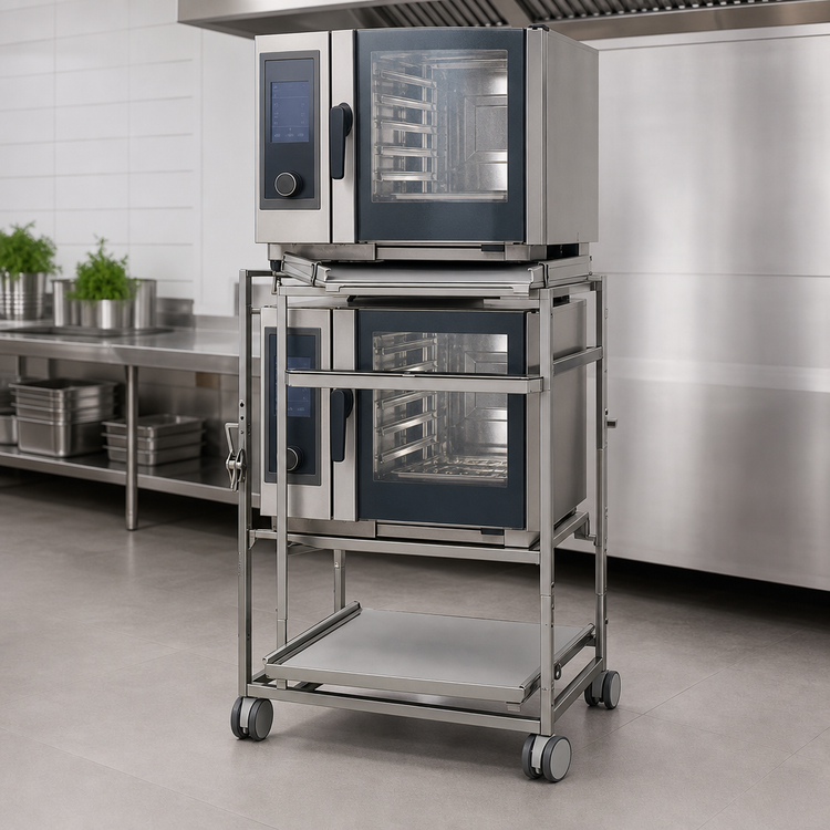 Product image #3 for RATIONAL Combi-Duo Height-Adjustable Transport Trolley for Full-Size Mobile Racks