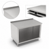 Thumbnail image #3 for John Boos Open Front Cabinet Base Work Table, 60 x 36 Inches, 14 Gauge 300 Series Stainless Steel Top, 1-1/2 Inch Rear Up-Turn