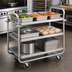 Thumbnail image #3 for Vollrath Caravelle Heavy-Duty Stainless Steel 3-Shelf Utility Cart, 500 lb Capacity