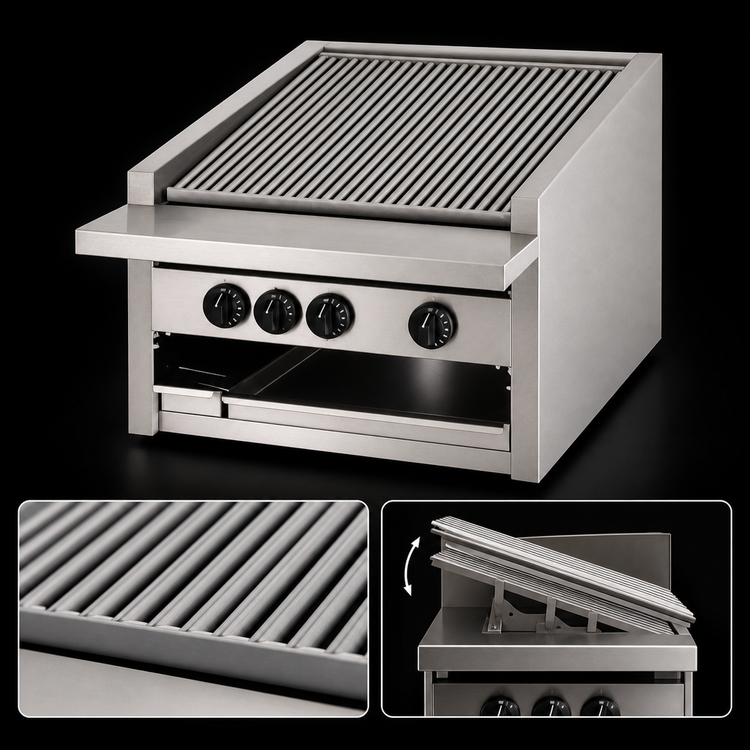 Product image #3 for Bakers Pride Dante Series L-24RS-C 24-Inch Low-Profile Countertop Gas Radiant Charbroiler with Glo-Stones