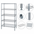 Thumbnail image #3 for Quantum 5-Shelf Stationary Wire Shelving Starter Kit, 36