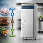 Thumbnail image #4 for Irinox North America CP NEXT MULTI 2-Section Double-Door Refrigerated Holding Cabinet, Multi-Temperature, Stainless Steel, 208V