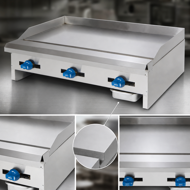 Product image #3 for Comstock-Castle 30-Inch Countertop Gas Griddle with 5/8-Inch Polished Steel Plate