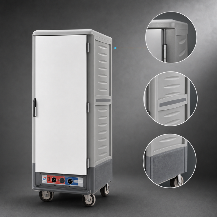 Product image #3 for Metro C5 3 Series Full-Height Mobile Heated Holding Cabinet with Gray Insulation Armour, Solid Door, and Lip Load Slides
