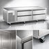 Thumbnail image #3 for Traulsen Spec-Line TE072HT 72-Inch 4-Drawer Refrigerated Equipment Stand with Stainless Steel Marine Top and R-290 Self-Contained Refrigeration
