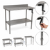 Thumbnail image #3 for AdjusTable ADA/Ergonomic Height Adjustable Stainless Steel Work Table with 4-Inch Backsplash and Undershelf, 60 x 24 Inches
