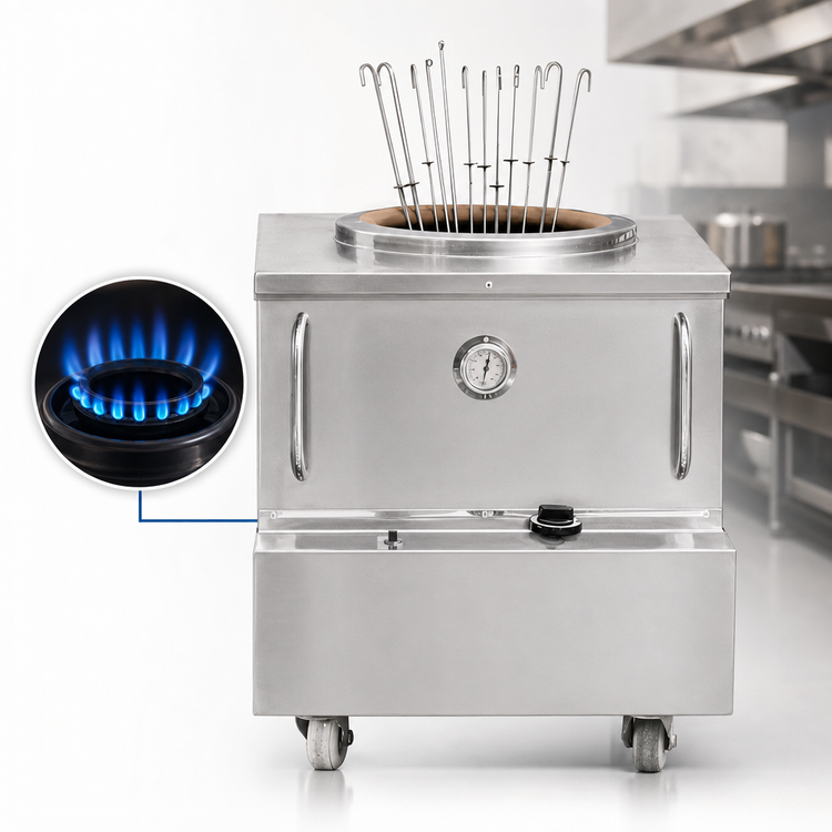 Product image #3 for Omcan USA 34-Inch Natural Gas Tandoor Clay Oven with Stainless Steel Exterior, 70,000 BTU