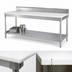 Thumbnail image #3 for 96 Inch x 30 Inch Poly Top Work Table with 6 Inch Backsplash, Open Aluminum Base