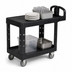 Thumbnail image #3 for Rubbermaid Commercial Products Flat Shelf Utility Bus Cart, 38 x 19-1/4-Inch, 2-Shelf, 500 lb. Capacity, Black